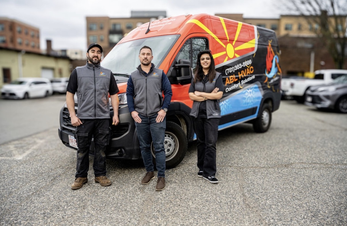 ABL HVAC team with service van