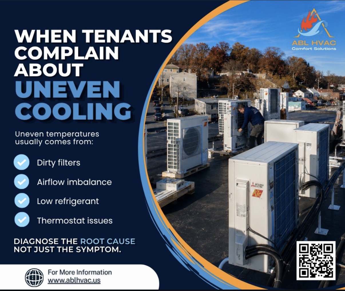 Uneven cooling HVAC service example